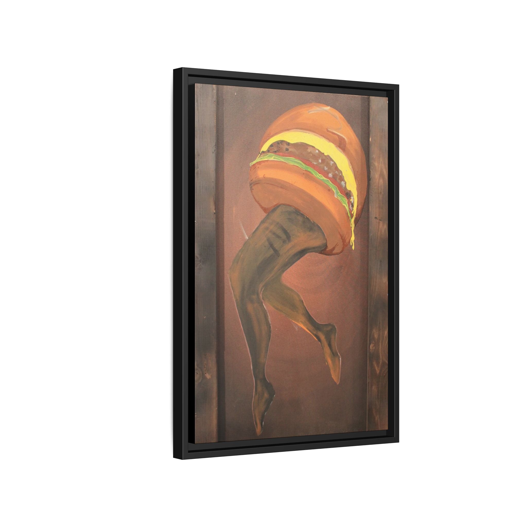 Burger legs Framed Canvas Art —By Larry White