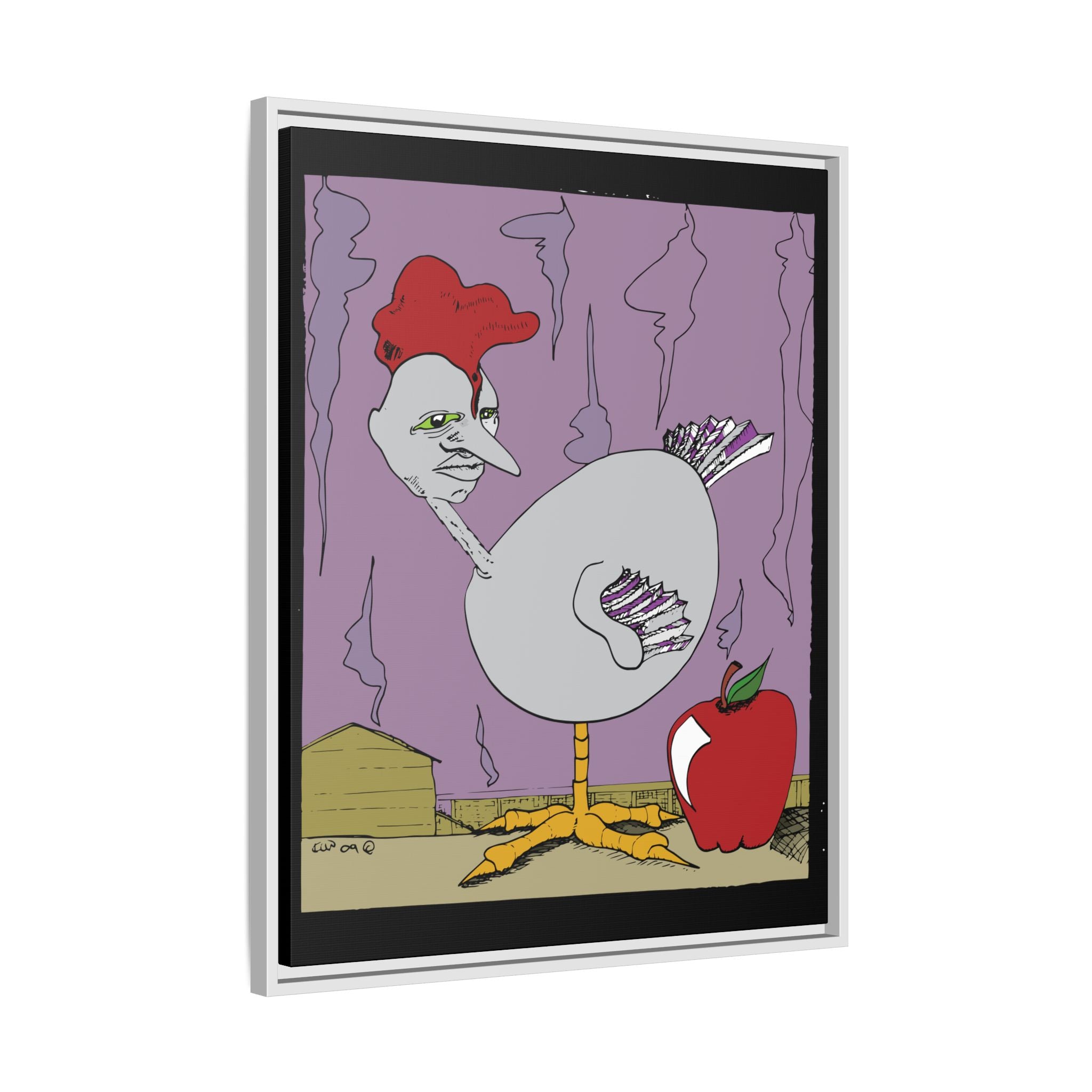 "Ass apple" Framed Canvas Art by Larry White