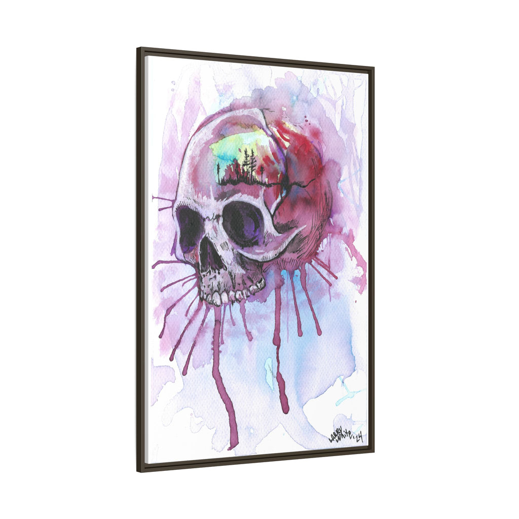 Sweet Home Watercolor Skull Canvas Print — Matte Framed Wall Art