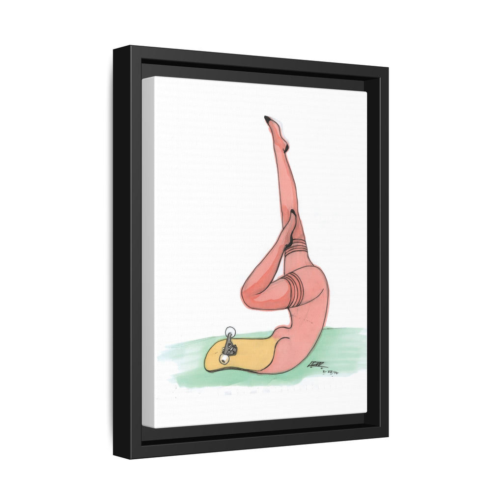 Skateboard Pin-Up Matte Canvas Print — By Larry White