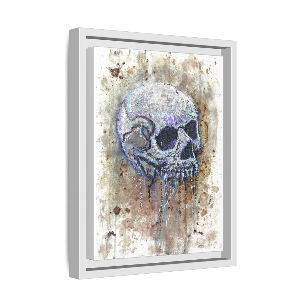 "Albums" Skull Art by Larry White  Framed Matte Canvas —