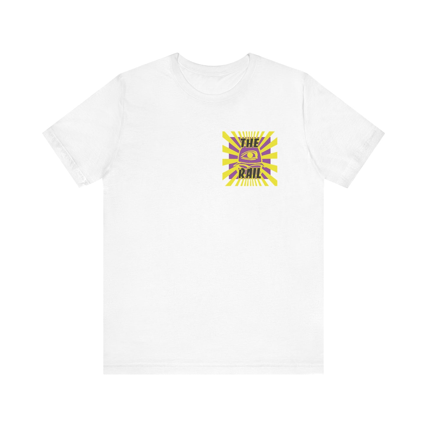 Retro Burger Graphic Tee - Unisex Short Sleeve Shirt with 'The Rail' Print