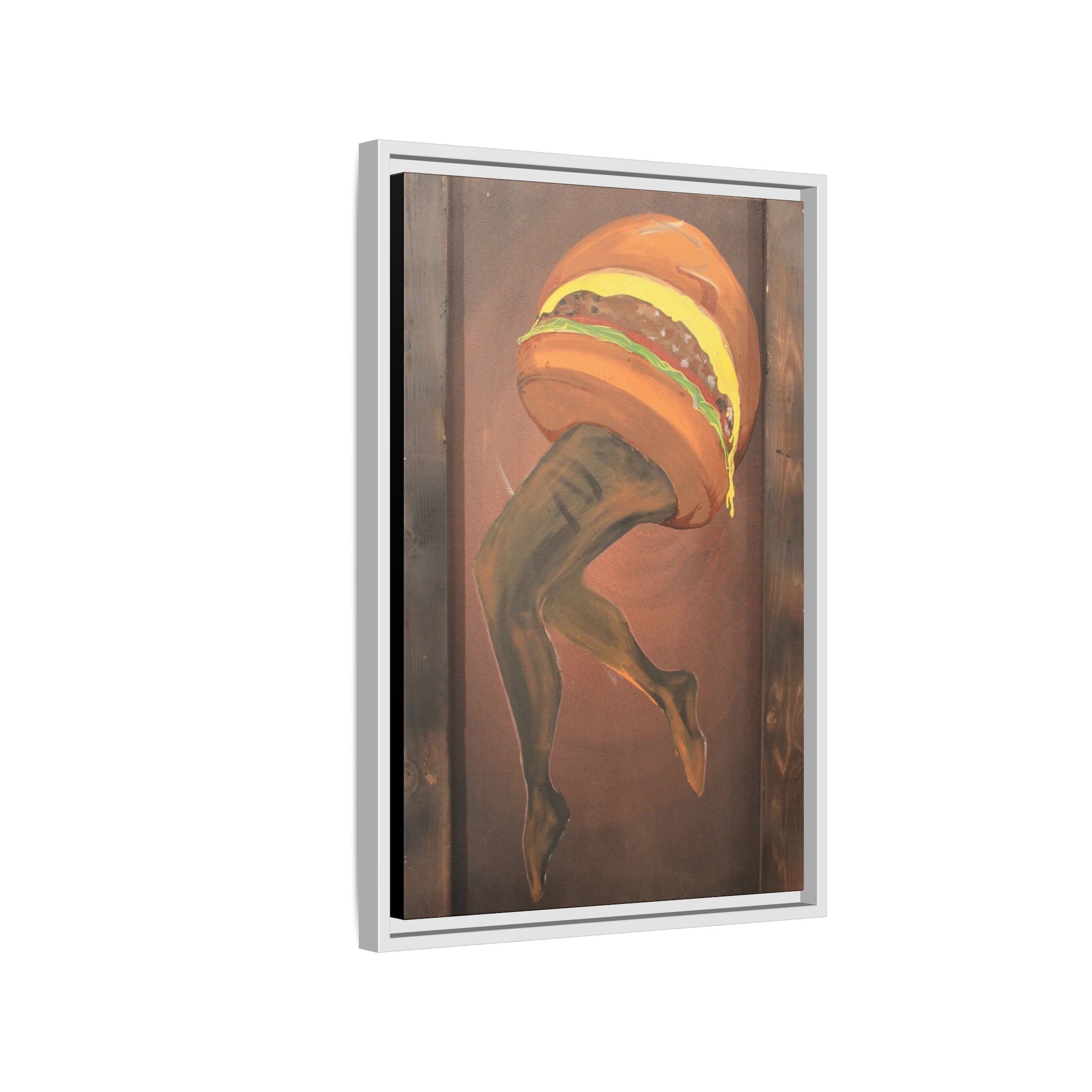 Burger legs Framed Canvas Art —By Larry White