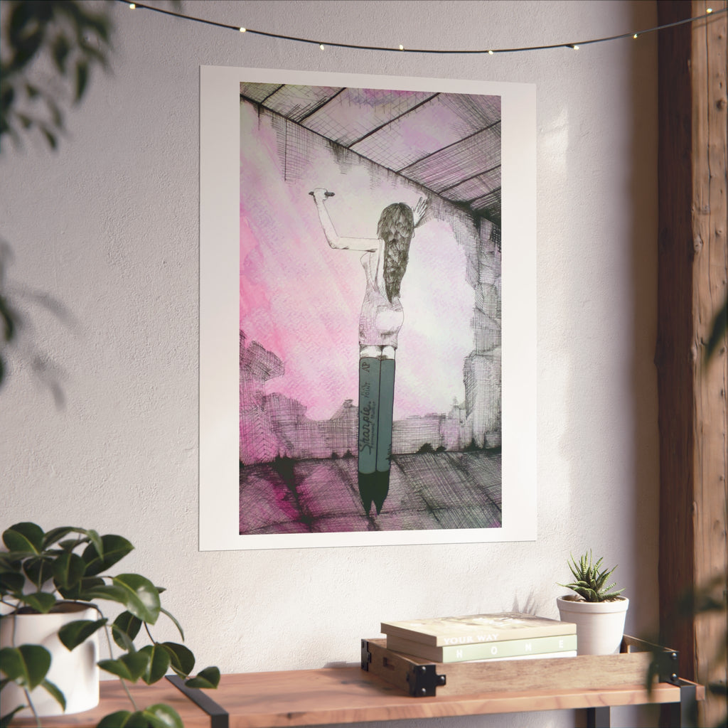 Fine Art Poster — "She Is Sharp" Feminine Illustration by Larry White