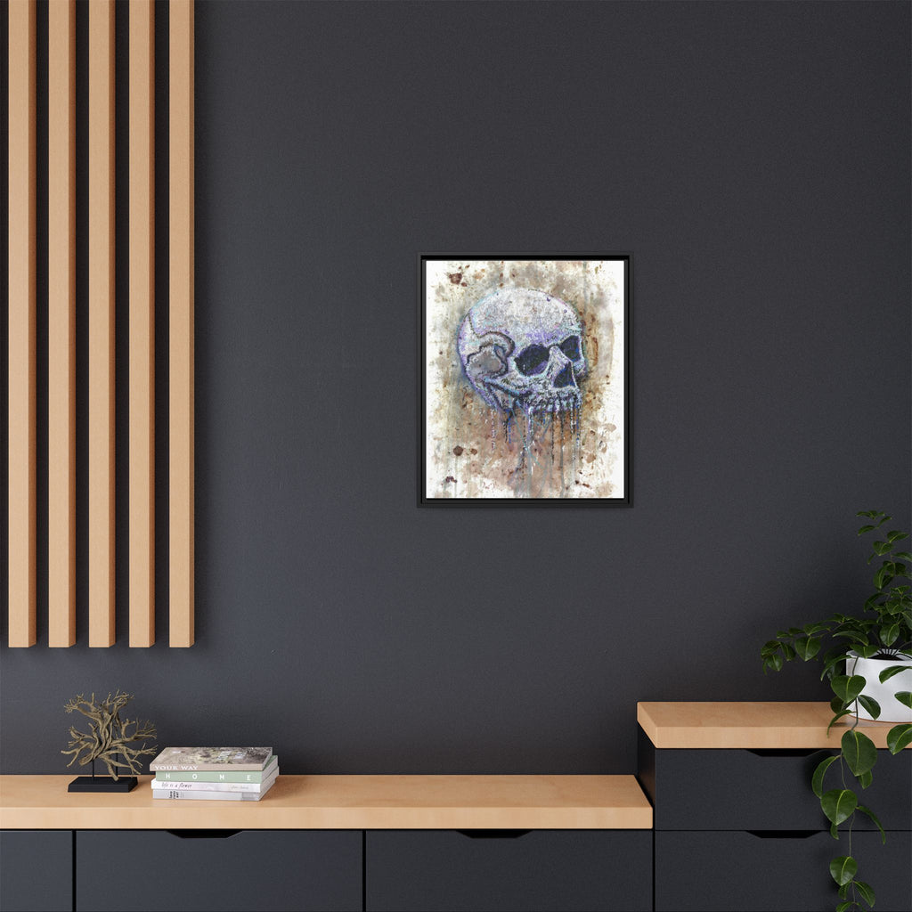 "Albums" Skull Art by Larry White  Framed Matte Canvas —