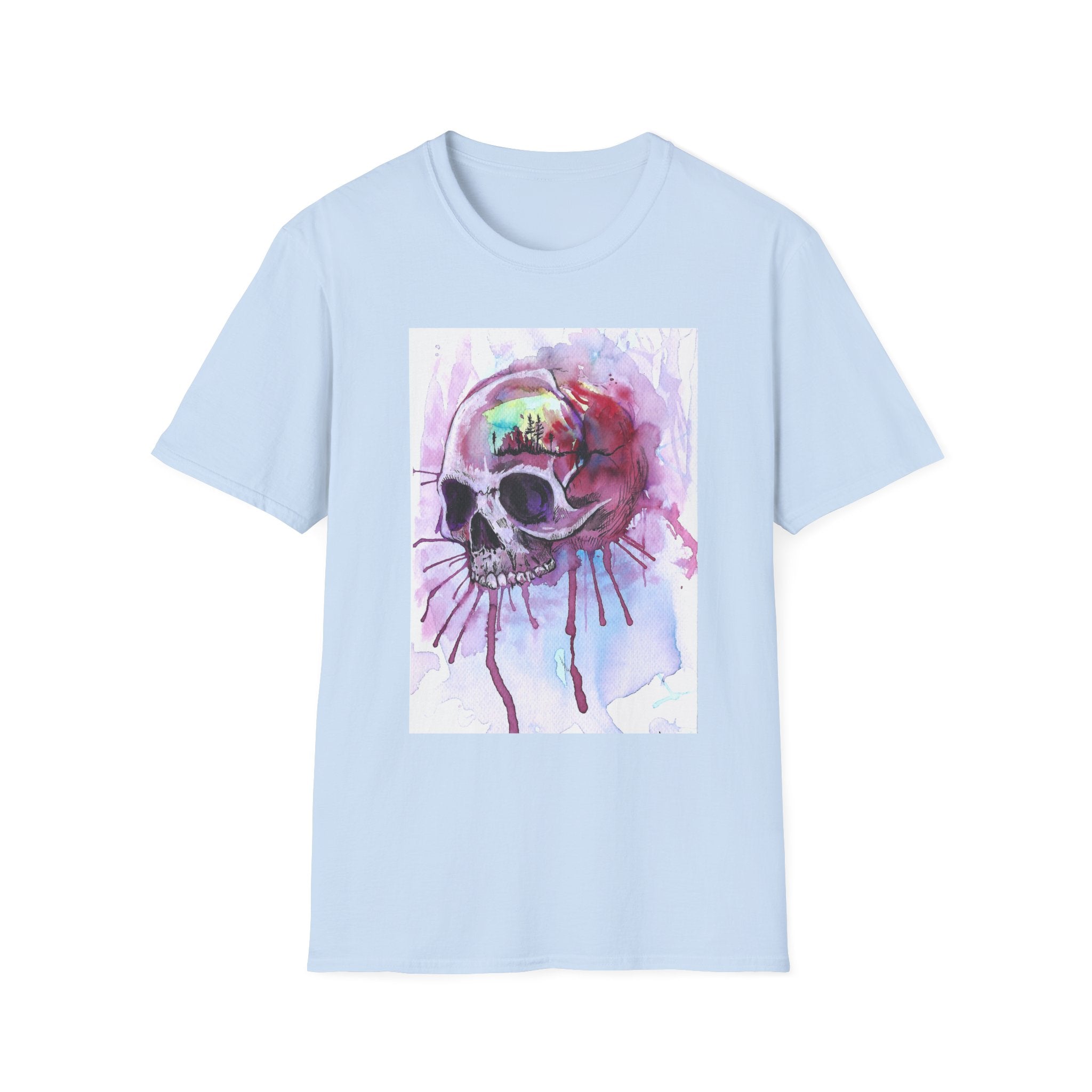 "Sweet Home" Art T-Shirt — Colorful Drip Skull Art Tee