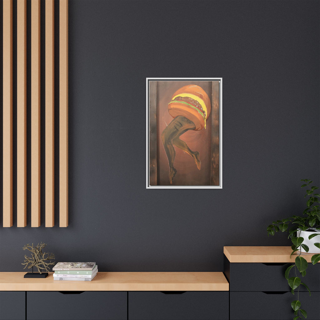 Burger legs Framed Canvas Art —By Larry White
