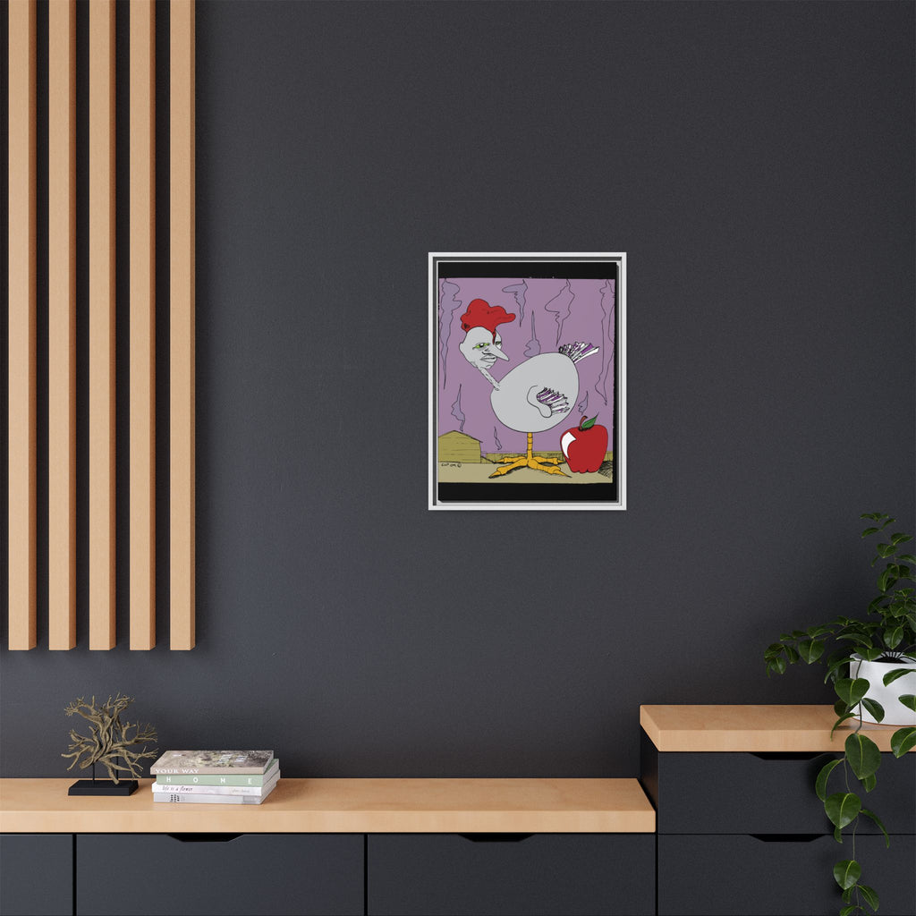 "Ass apple" Framed Canvas Art by Larry White