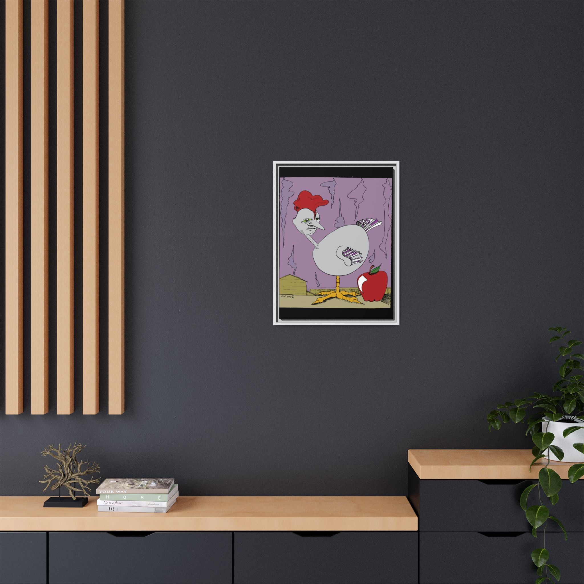 "Ass apple" Framed Canvas Art by Larry White