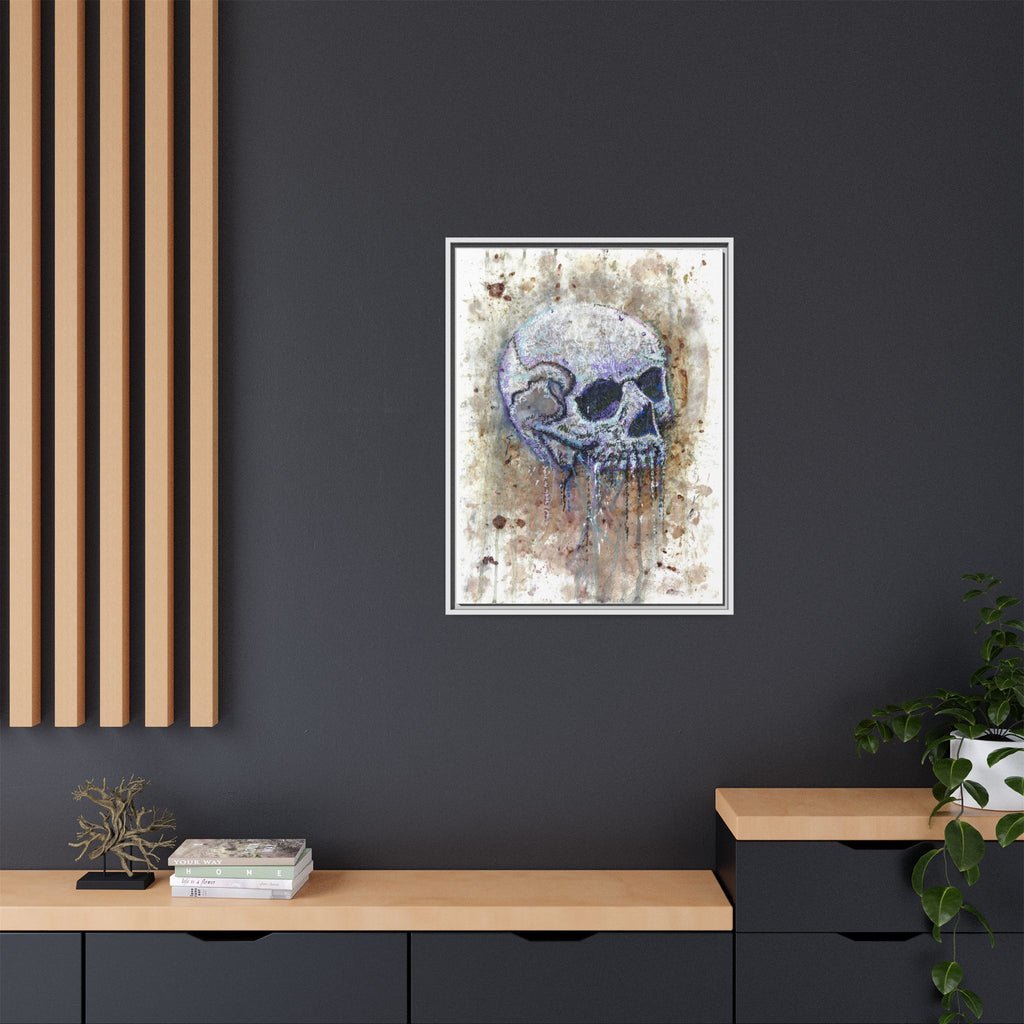 "Albums" Skull Art by Larry White  Framed Matte Canvas —