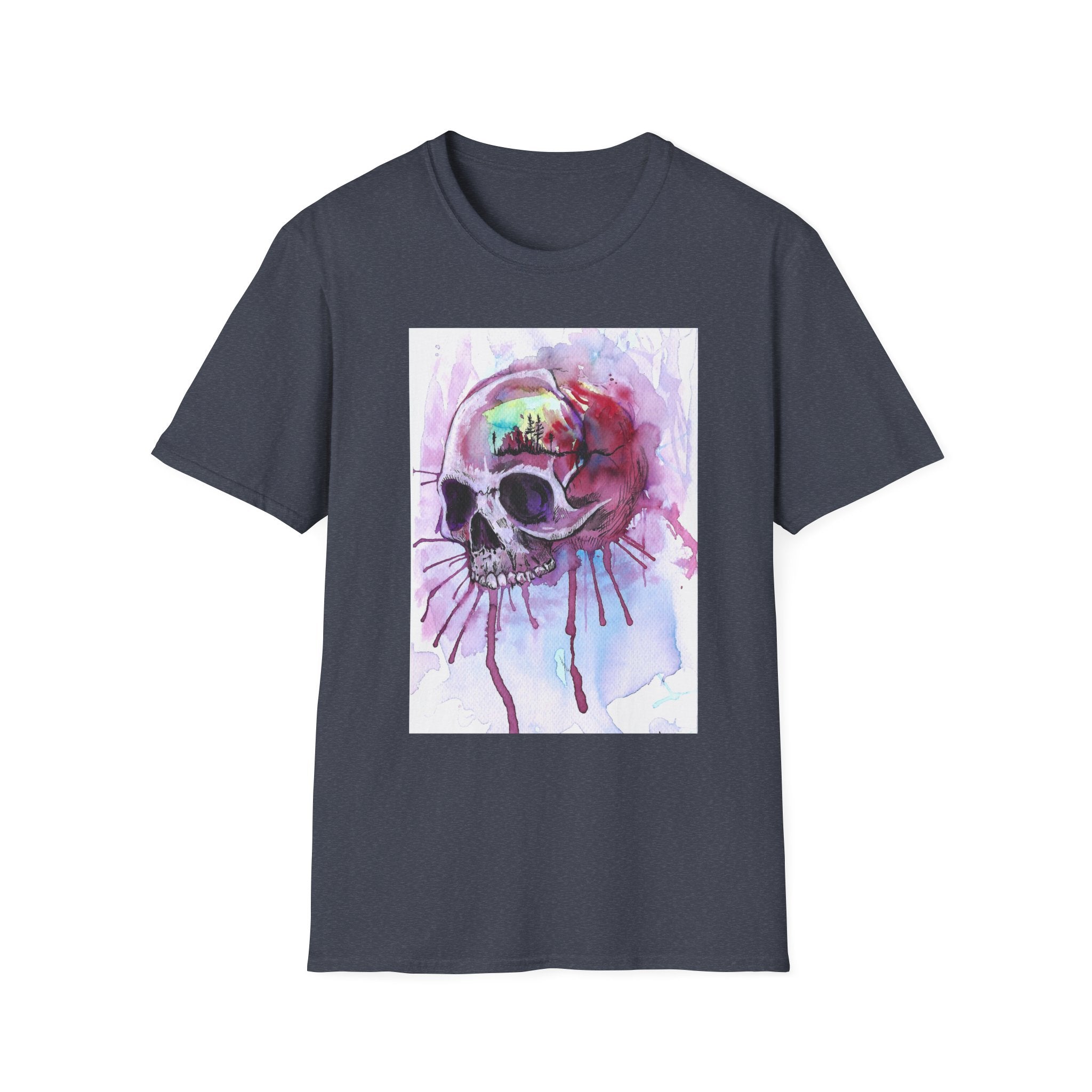 "Sweet Home" Art T-Shirt — Colorful Drip Skull Art Tee