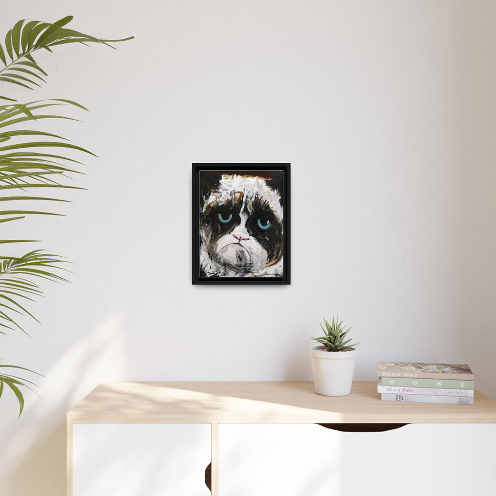 Grumpy Cat Portrait canvas print by Larry White