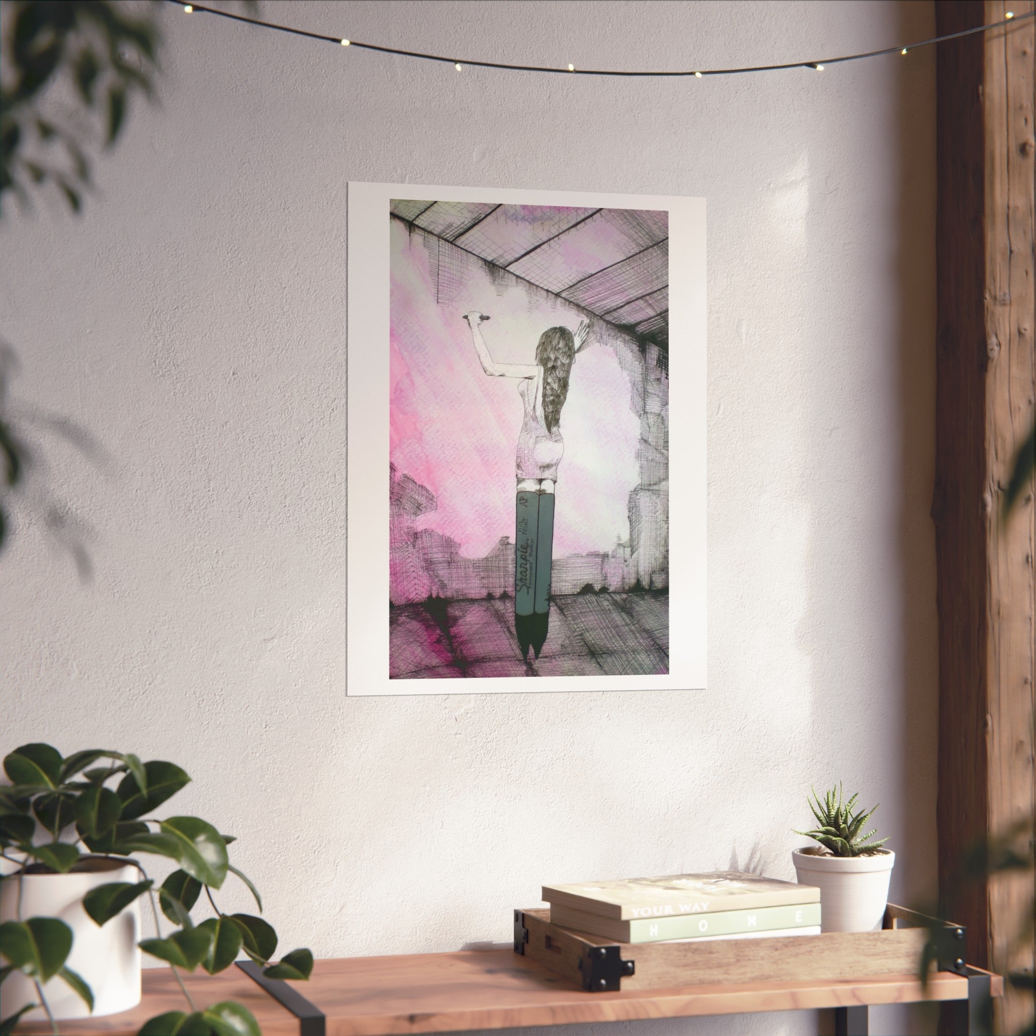 Fine Art Poster — "She Is Sharp" Feminine Illustration by Larry White